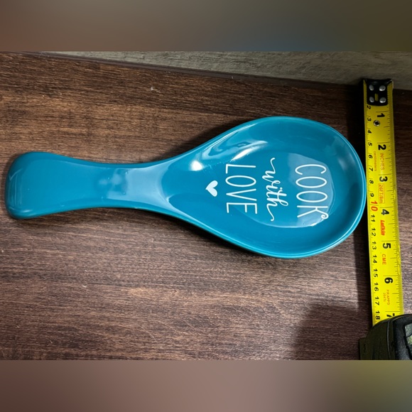 Ceramic Spoon Rest COOK WITH LOVE - NEW - Picture 3 of 5